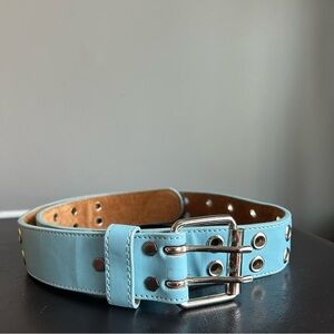 Baby Blue Double Eyelet Y2K Style Belt